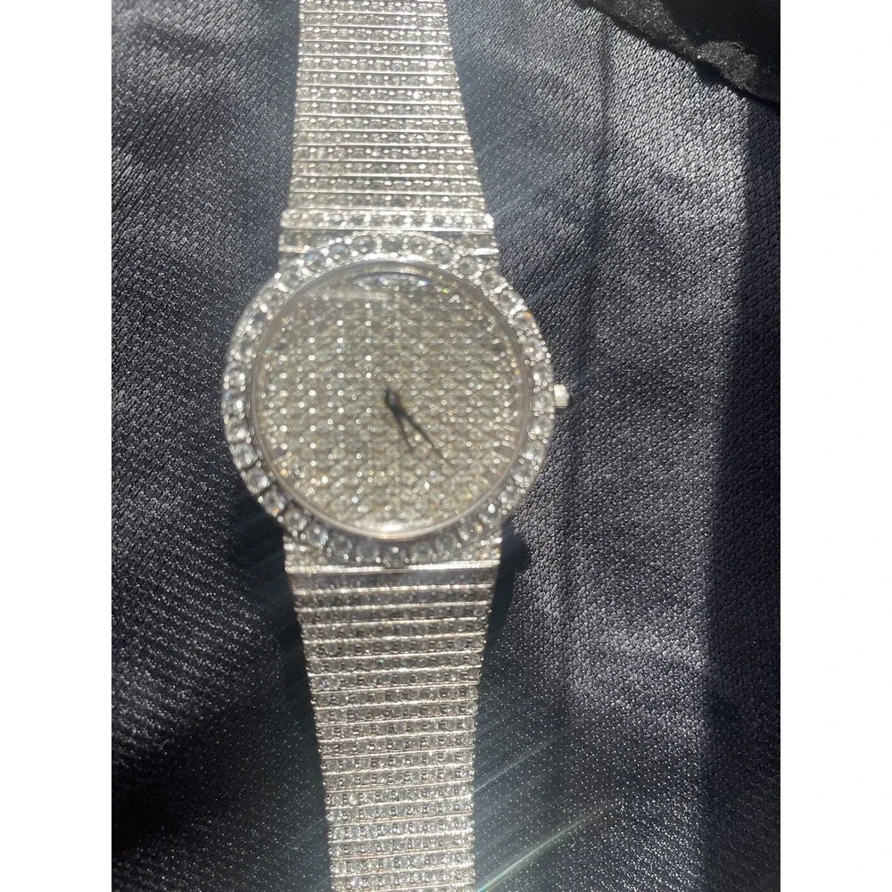 Women's Croton Crystal Rhodium Watch 2.0mm Vintage-New Battery!